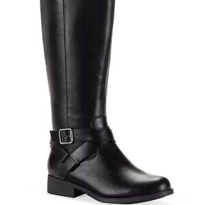 Style & Co Margoo Riding Boots Black Regular Calf 6M Block Heel MSRP $59
